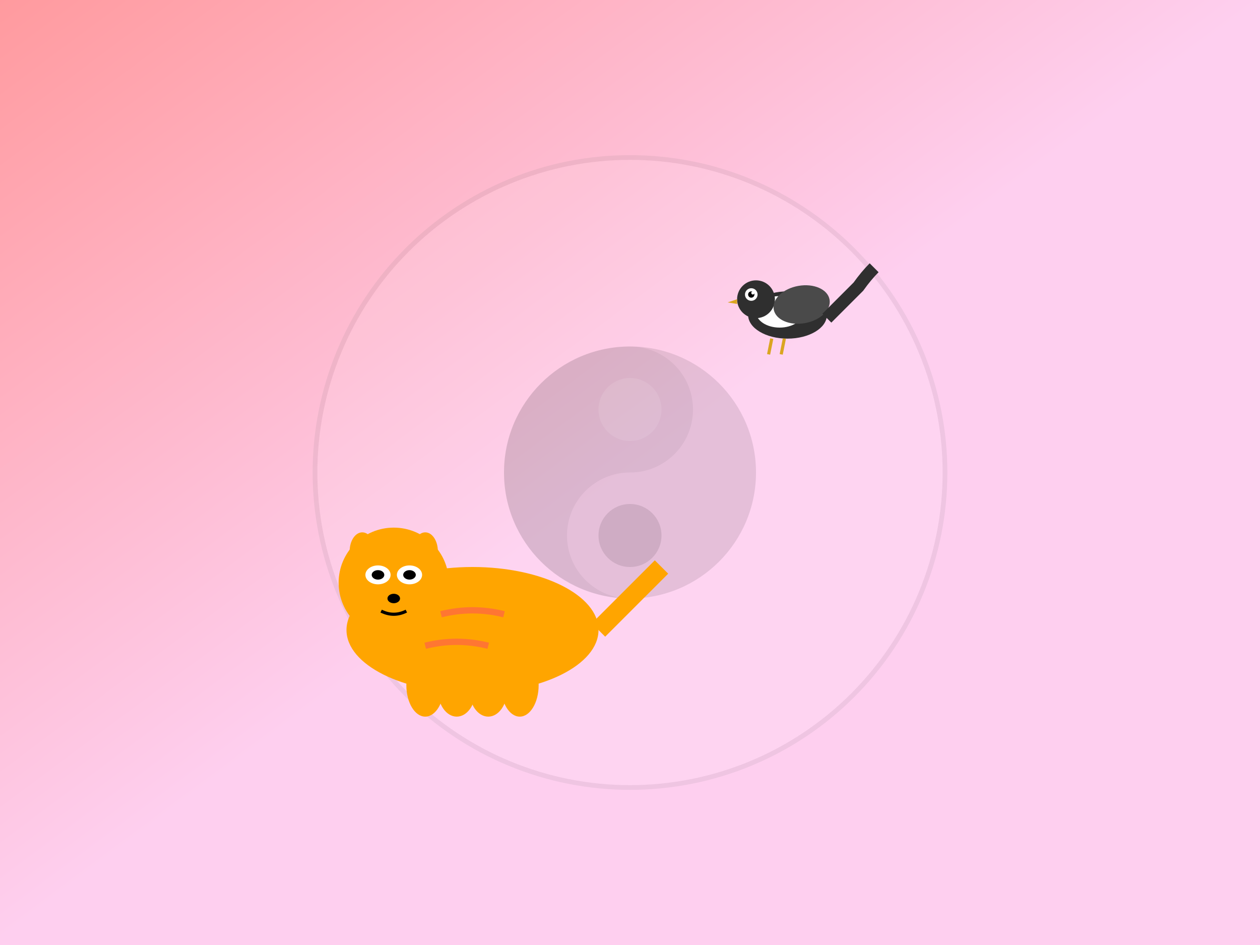 음양조화를 상징하는 까치호랑이 by Claude