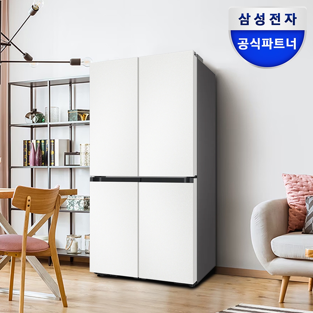 단하루!혜택가156만 삼성 비스포크 Ai 냉장고 1등급 4도어 RM70F90R1ZD 에센셜화이트 대용량 상세 보기