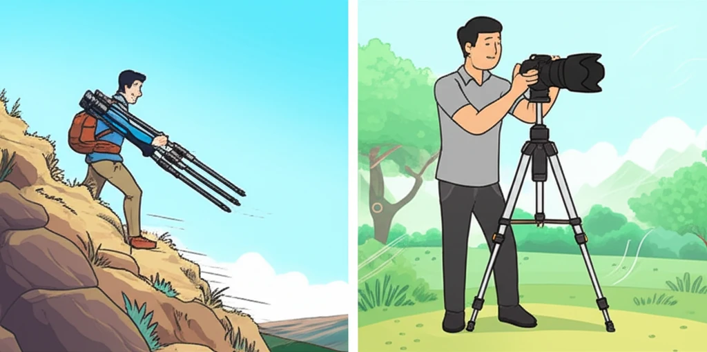 안정적인 촬영을 위한 삼각대 다리 단..