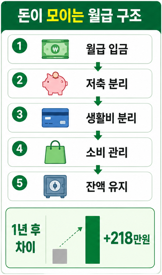 월급 관리 구조, 돈이 모이는 통장 분리 시스템