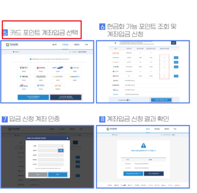 카드포인트 통합조회 방법