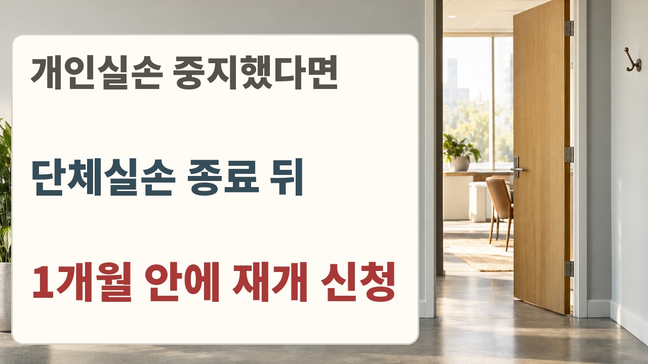 개인실손을 중지한 사람은 단체실손 종료 후 1개월 안에 재개를 신청해야 한다는 안내