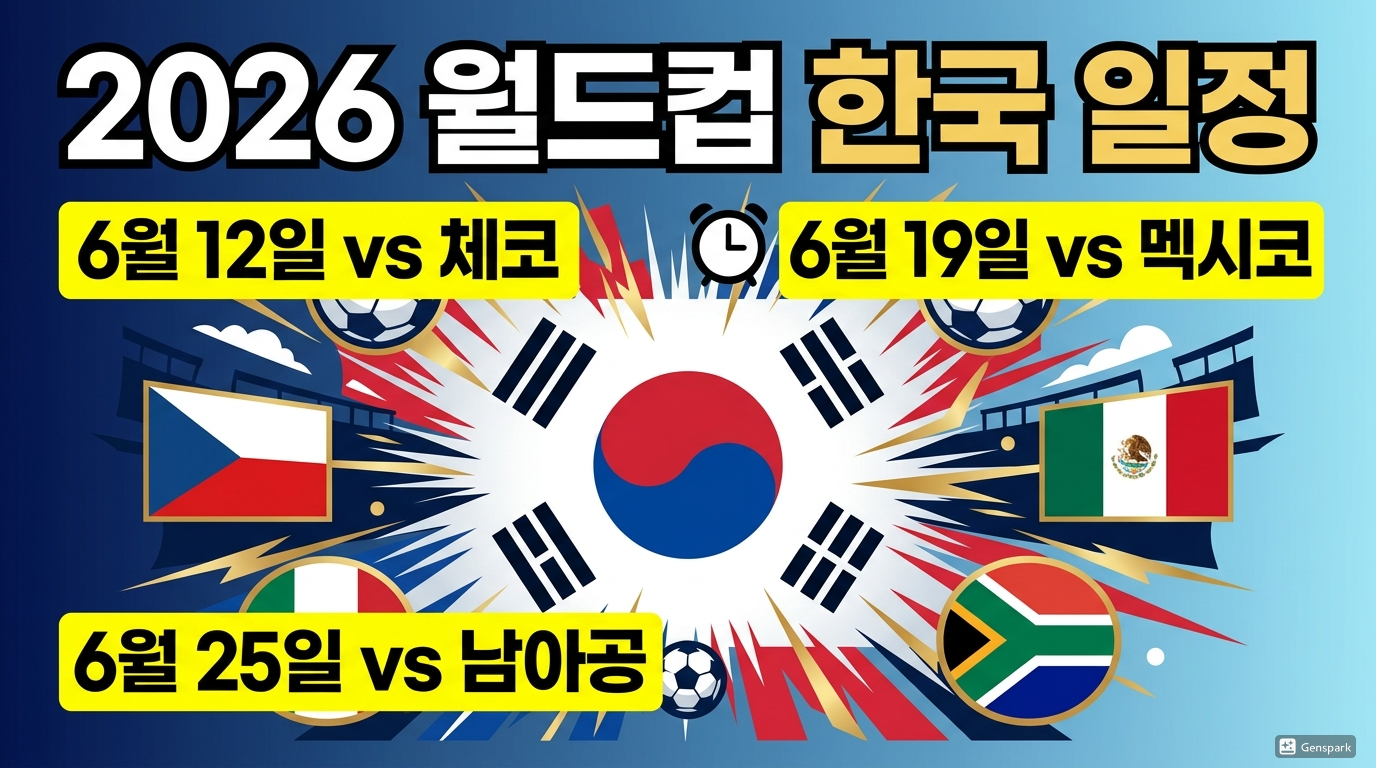 2026 북중미 월드컵 일정 한국 경기 일정 및 중계 채널 확인