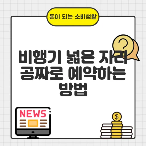 비행기 넓은 자리 공짜로 예약하는 방법