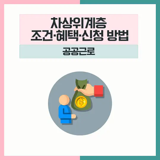 차상위계층 조건 혜택 신청 공공근로