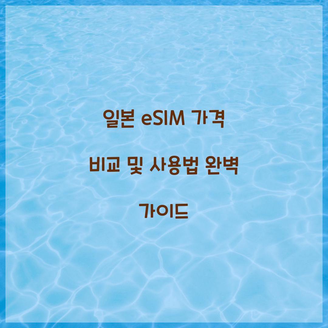 일본 ESIM 가격