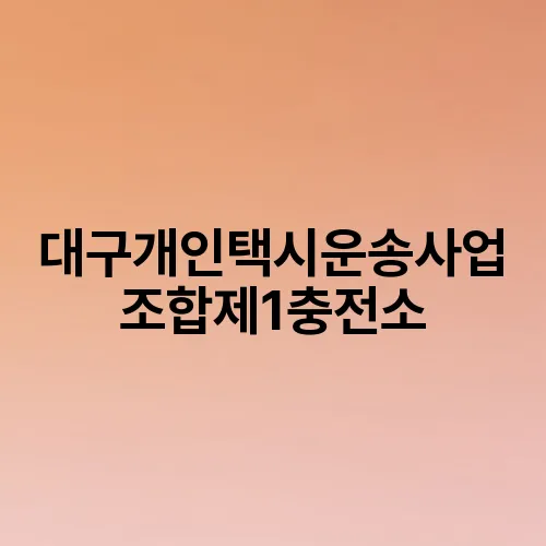 대구개인택시운송사업조합제1충전소