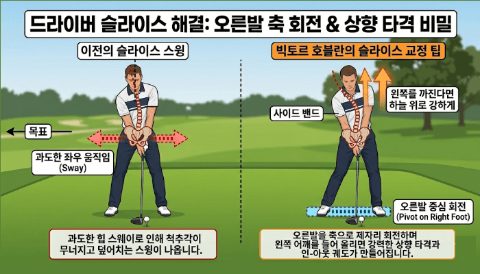 드라이버 슬라이스 교정 PGA 정타왕 빅토르 호블란 2가지 절대 법칙