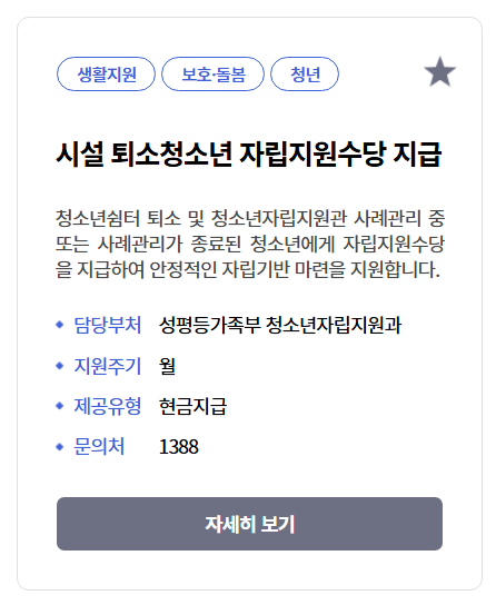 시설퇴소청소년 자립지원수당 신청방법