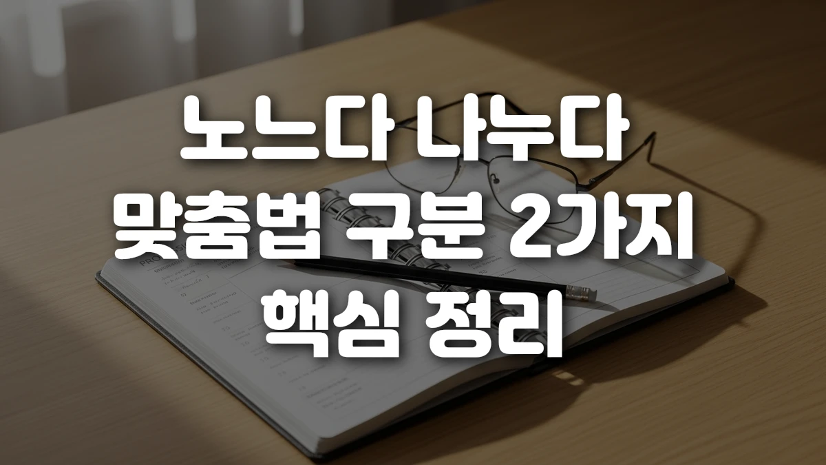 노느다 나누다 맞춤법 구분 2가지 핵심 정리