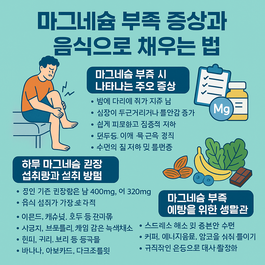 마그네슘 부족 증상과 음식으로 채우는 법