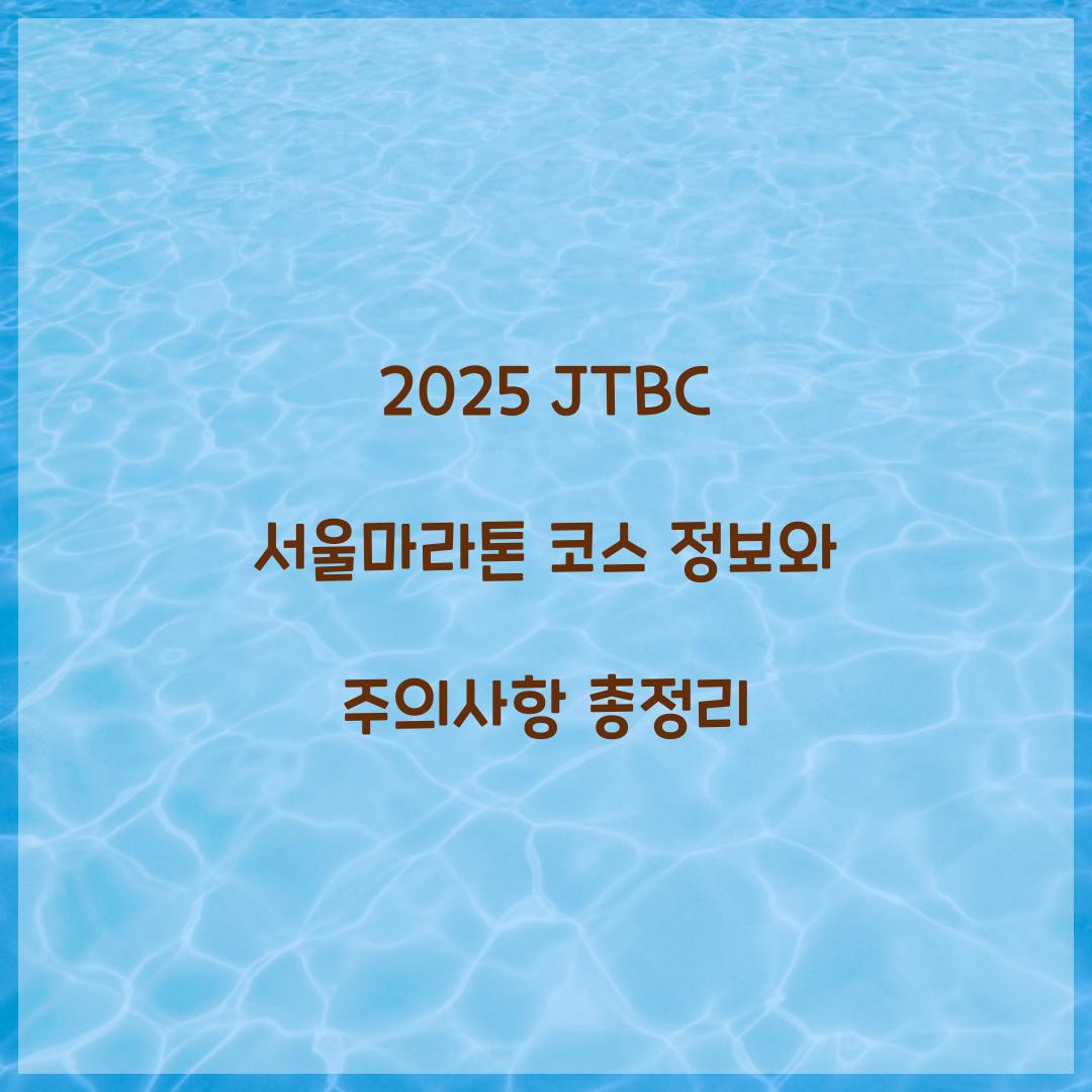 2025 JTBC 서울마라톤 코스