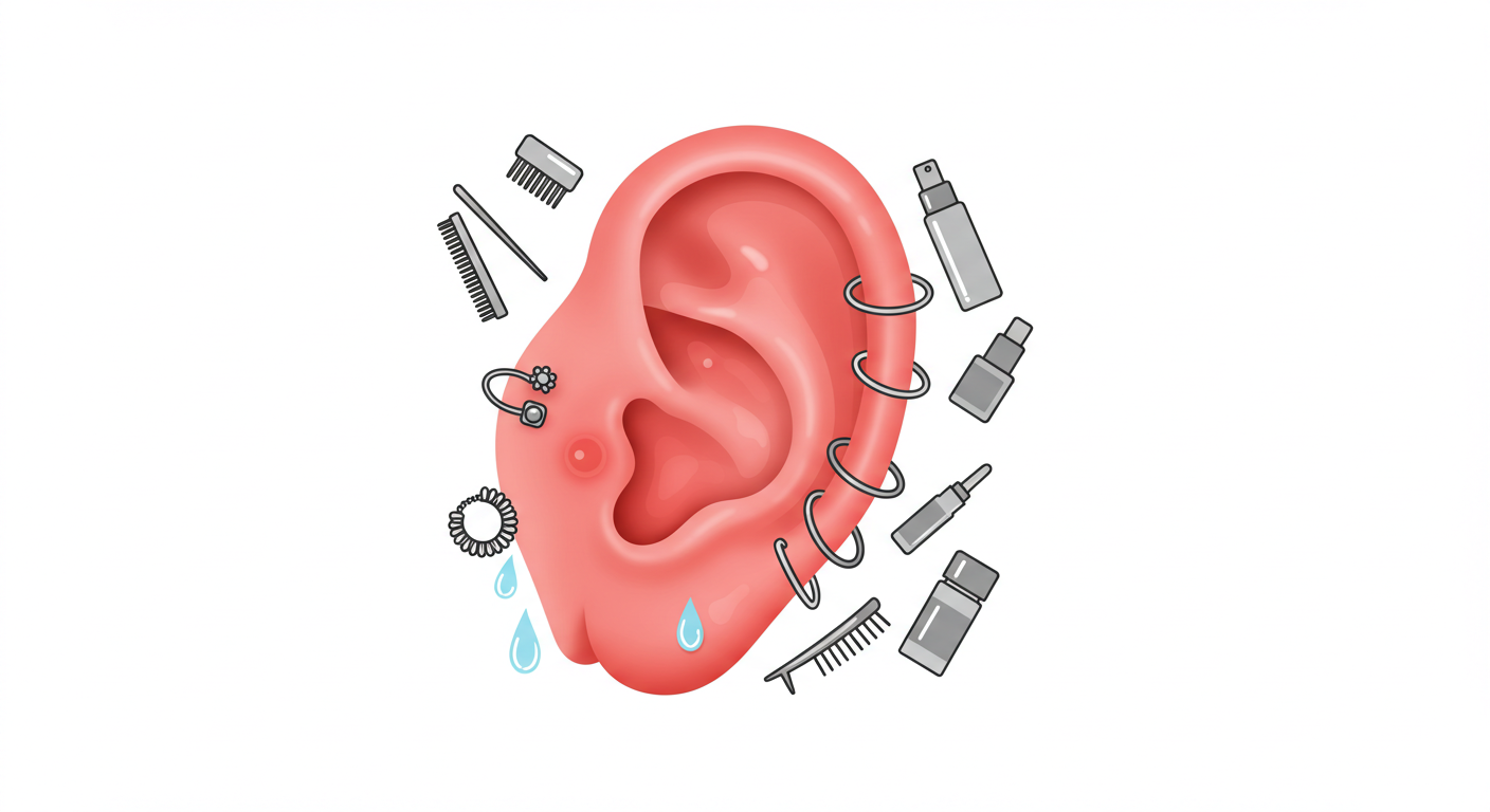 귀진물&amp;#44; 귀 접촉성피부염