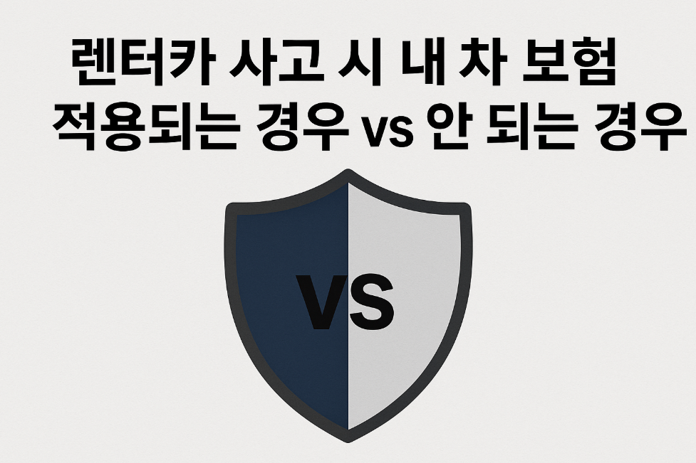 렌터카 사고 시 내 차 보험 적용되는 경우 vs 안 되는 경우