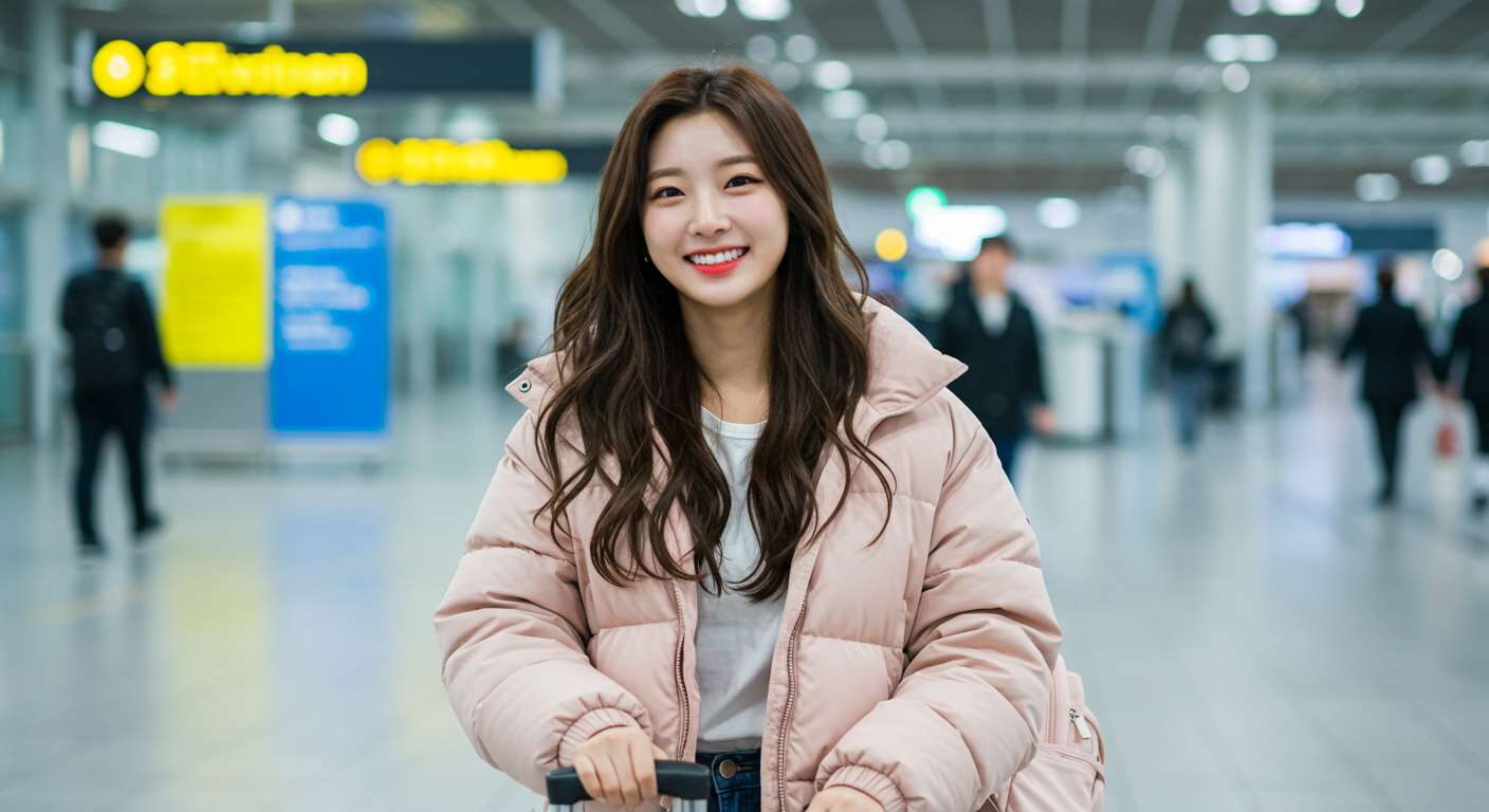 공항에 도착한 사람