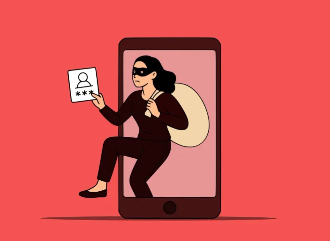 개인정보를 훔쳐가는 도둑을 연상하는 이미지