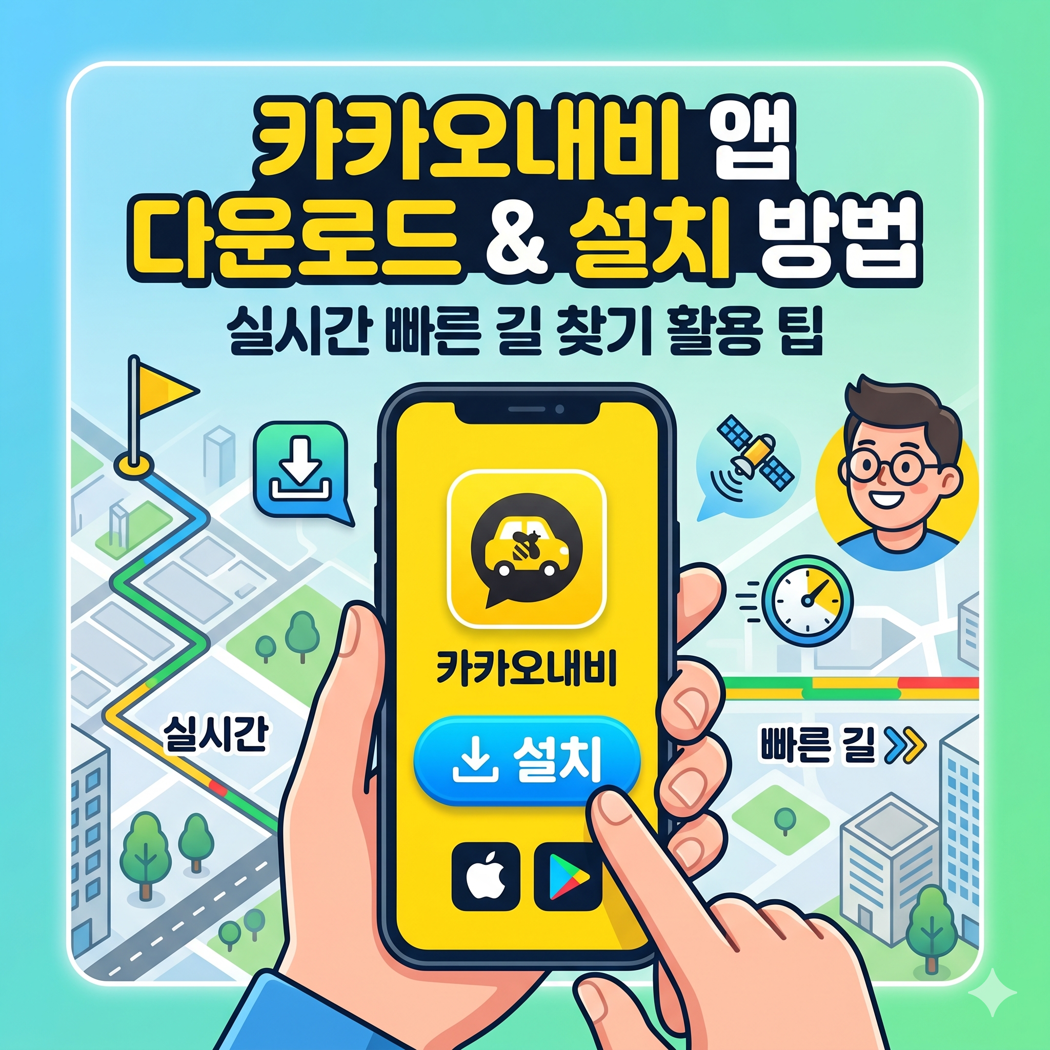 카카오네비 앱 다운로드 및 설치 방법 (실시간 빠른길 찾기 활용 팁)