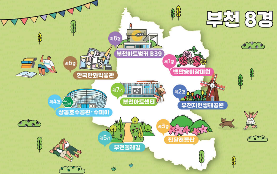 부천8경 관광 안내 그림