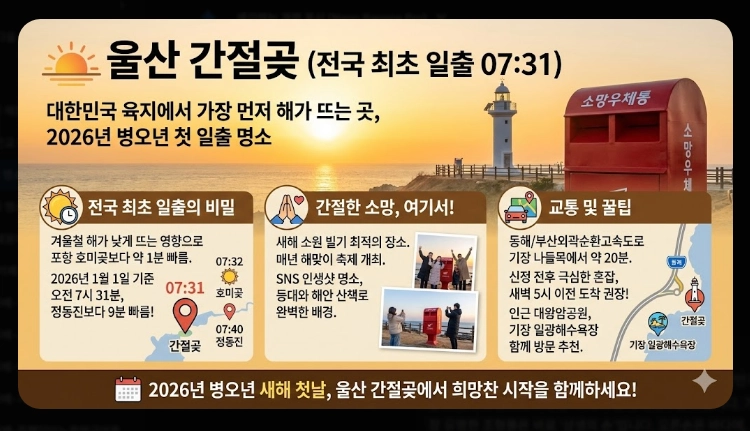 2026 해돋이 명소 지역별 완벽정리