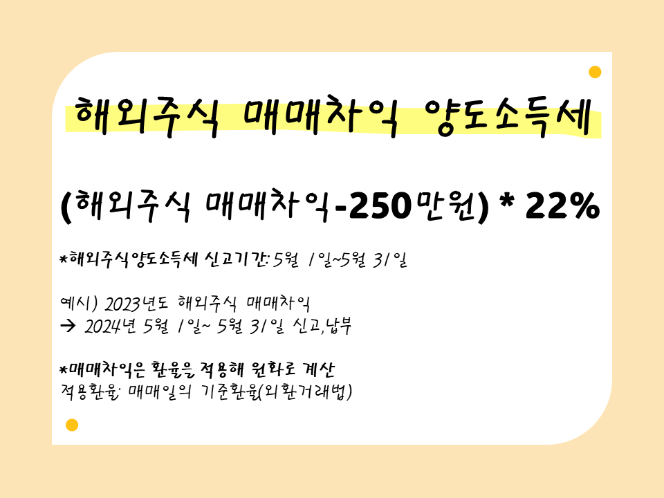 해외주식 매매차익 양도소득세