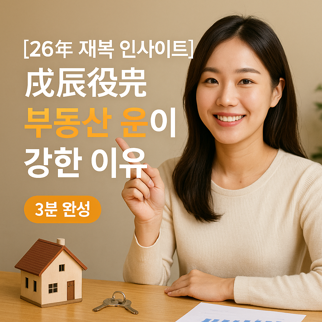 [26년 재복 인사이트] 戊辰일주 ｜ 부동산 운이 강한 이유