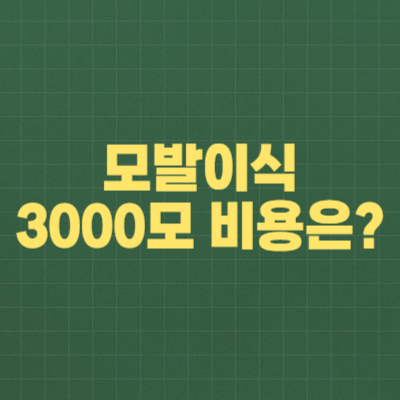 모발이식 3000모 비용은?