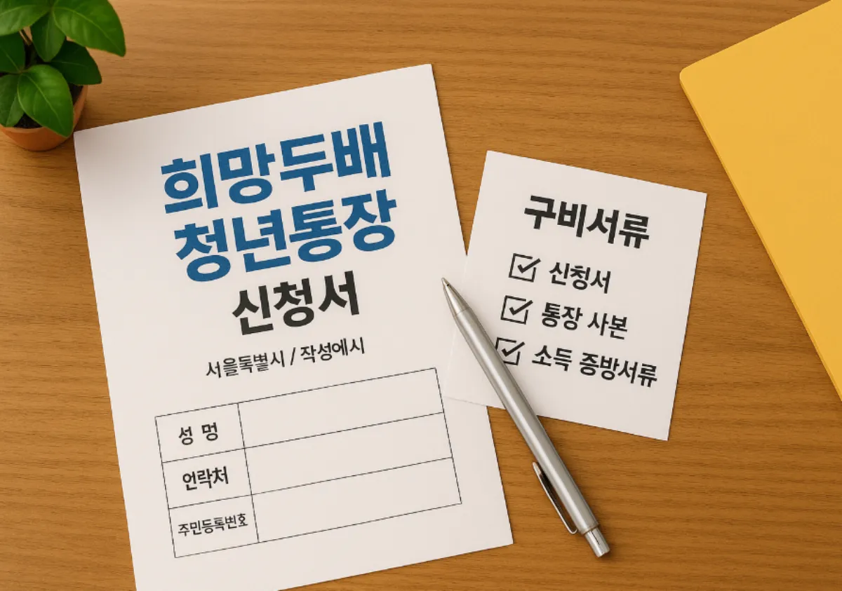 희망두배 청년 통장 준비서류