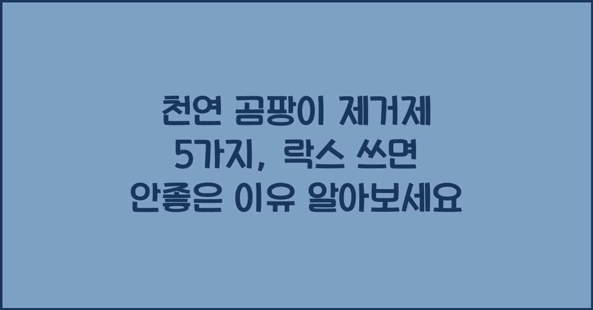 천연 곰팡이 제거제 5가지, 락스 쓰면 안좋은 이유