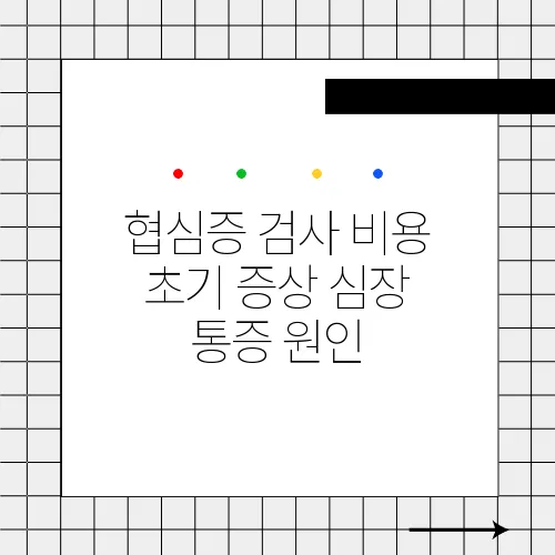 협심증 검사 비용 초기 증상 심장 통증 원인