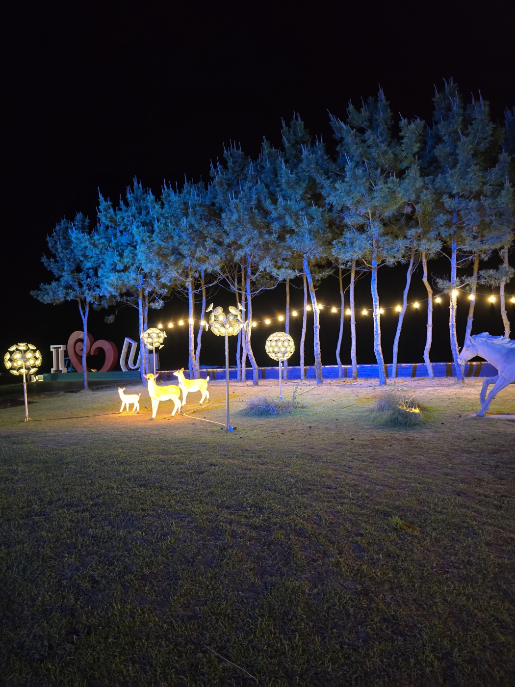 조명이켜진 사슴