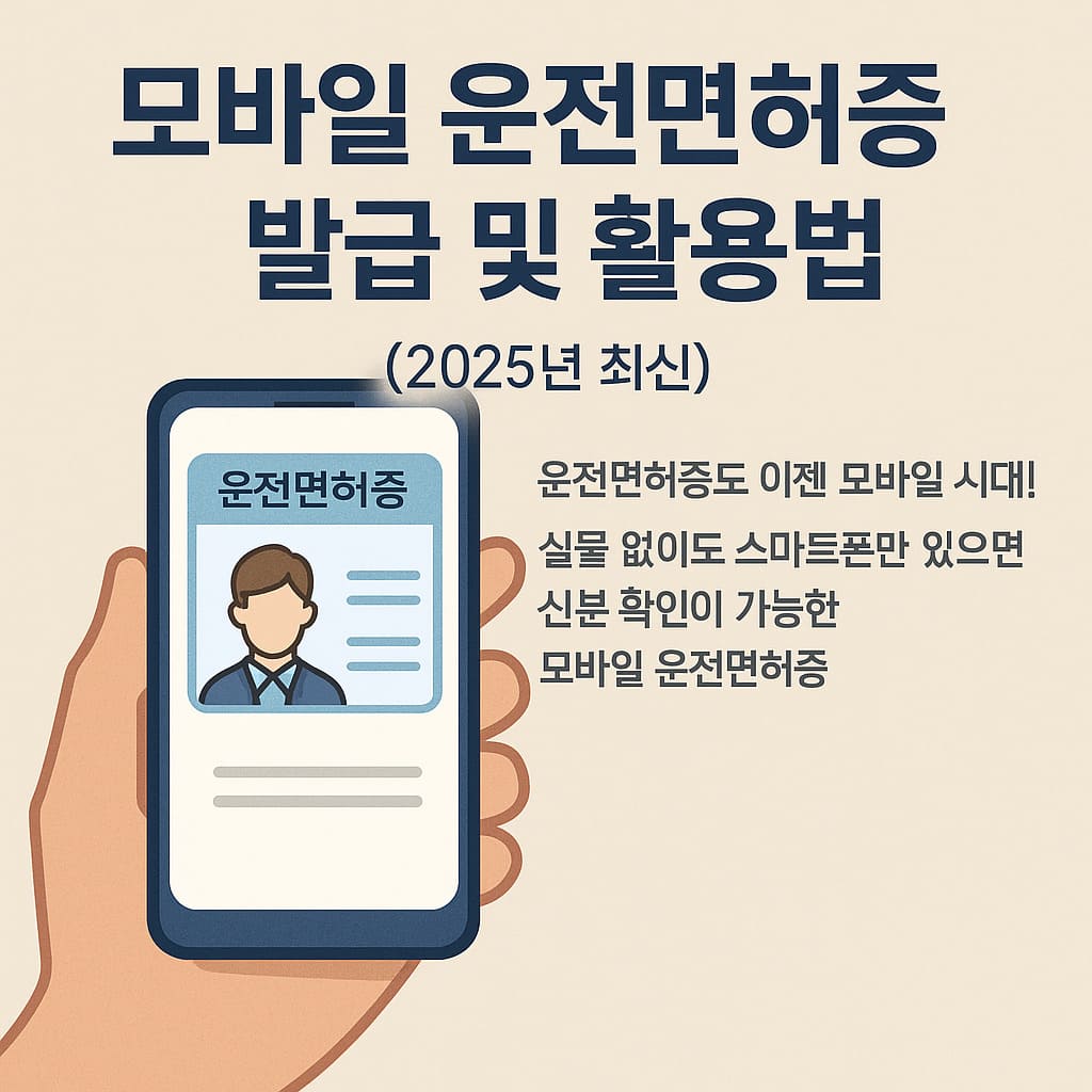 모바일 운전면허증을 스마트폰으로 보여주는 손과 2025년 최신 활용 정보