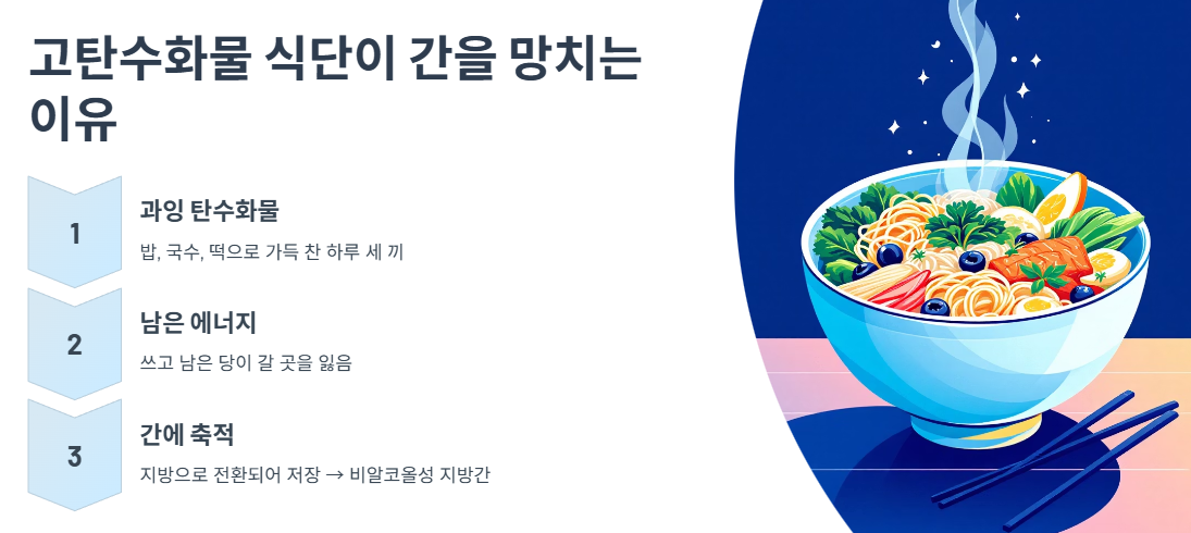 고탄수화물 식단이 간을 망치는 이유