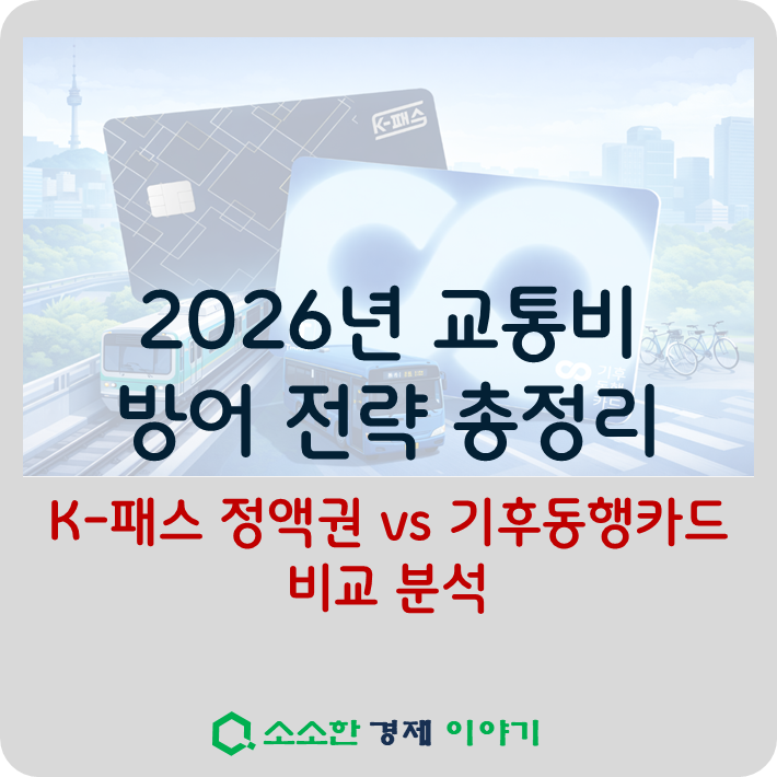 2026년 교통비 방어 전략 총정리 ❘ K-패스 정액권 vs 기후동행카드 비교 분석