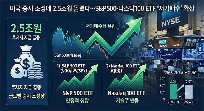 미국 증시 저가매수 자금 유입 이미지.