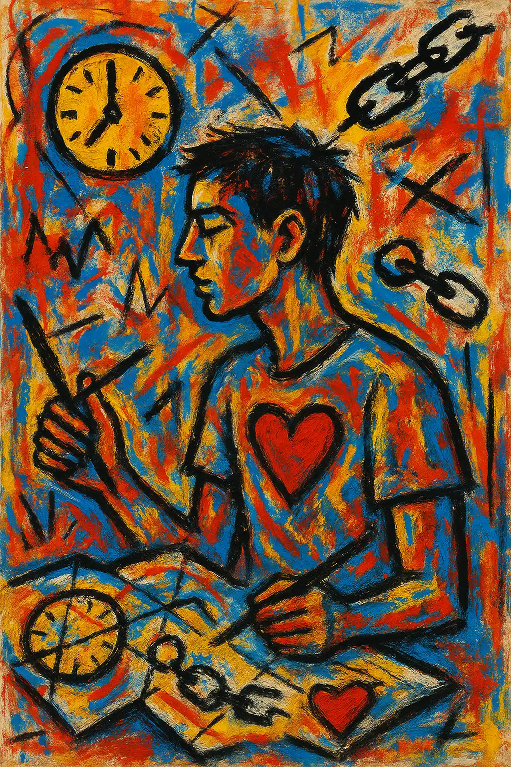 알코올 회복 경험을 예술 작품(그림, 글 등)으로 창의적으로 표현하여 나누는 모습