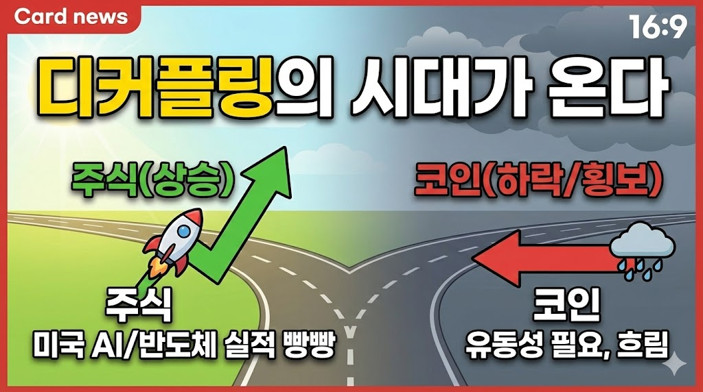 실적이 빵빵한 미국 AI/반도체 주식은 맑음, 유동성이 필요한 코인은 흐림.