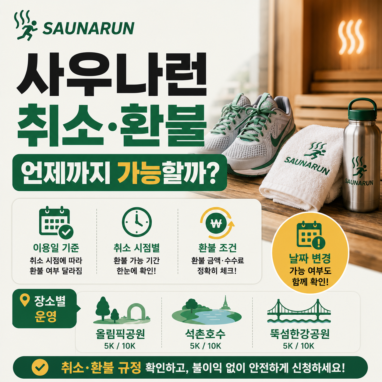 러닝화와 사우나 타월이 함께 놓인 이미지