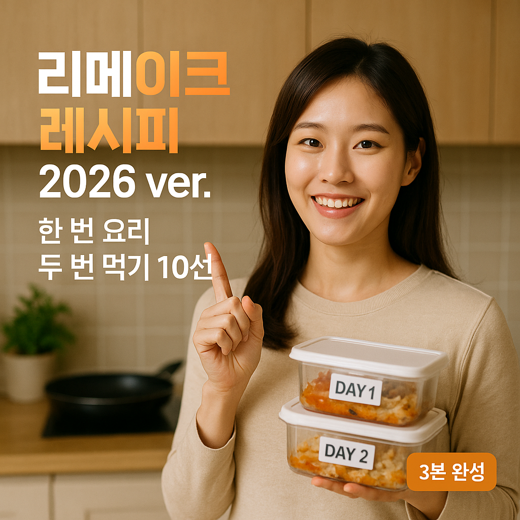 리메이크 레시피 2026 ver. | 한 번 요리 두 번 먹기 10선