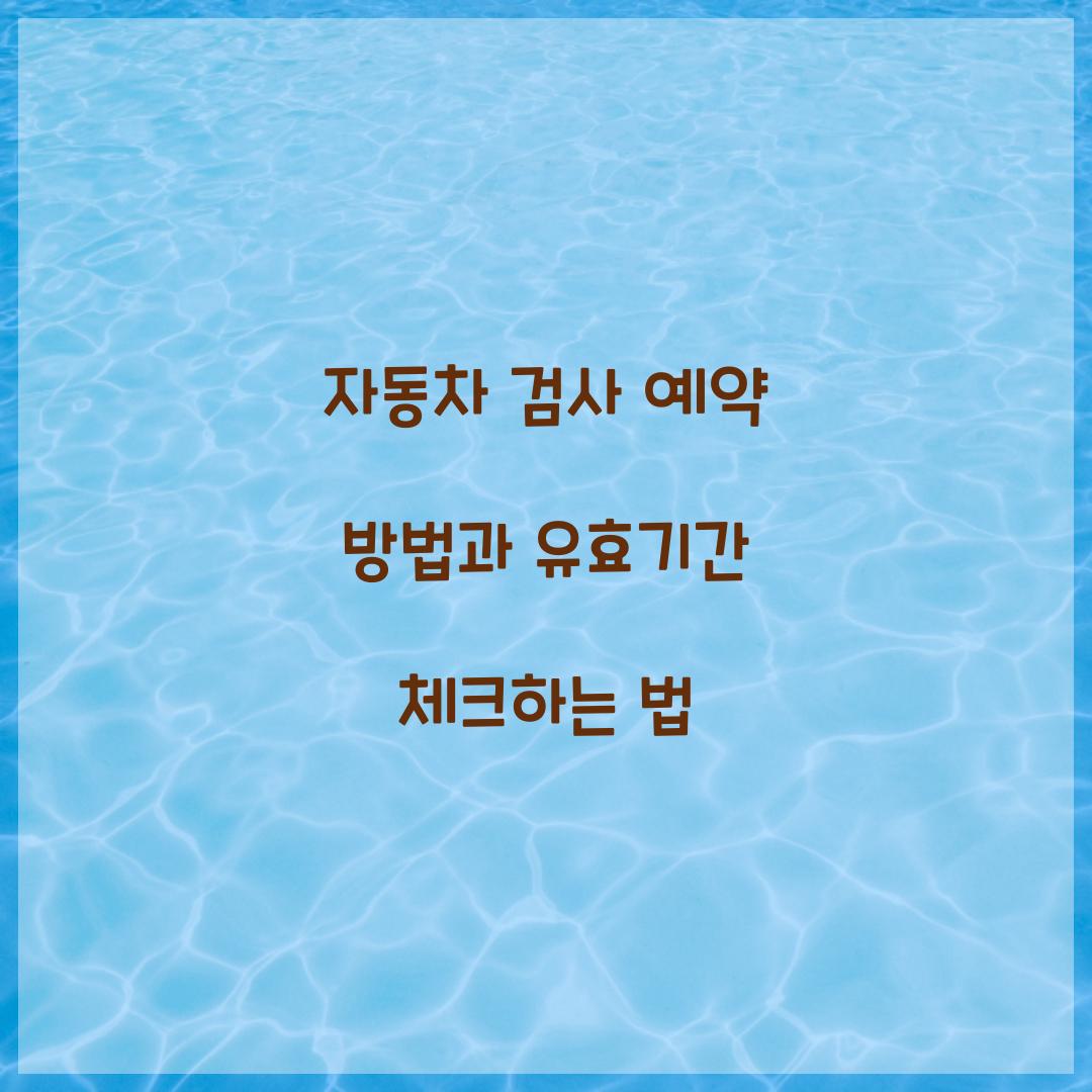 자동차 검사 예약