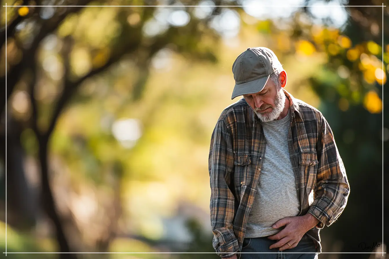 오른쪽-옆구리-통증으로-아랫배를-부여잡고-힘들어하는-사람의-모습