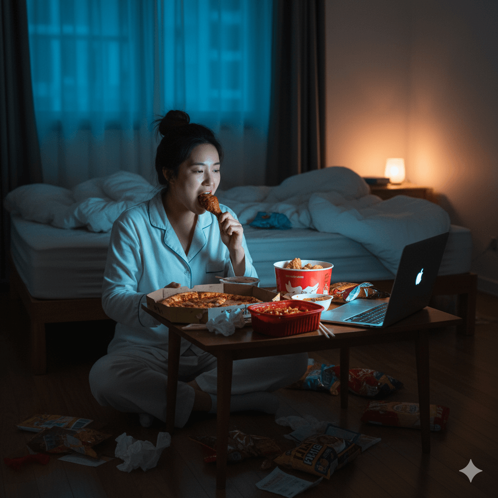 자기 전 과식 - 사진