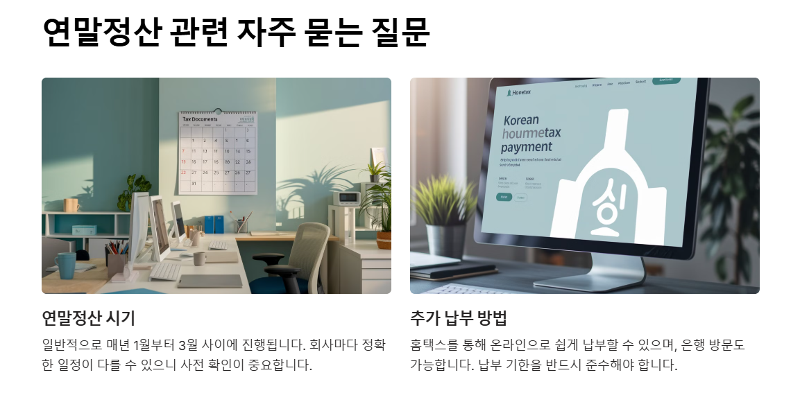 연말정산 관련 자주묻는 질문