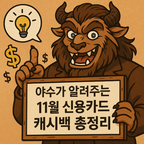 25년 11월 신용카드 캐시백/페이백 혜택 카드사 10개 총정리 (카드테크)