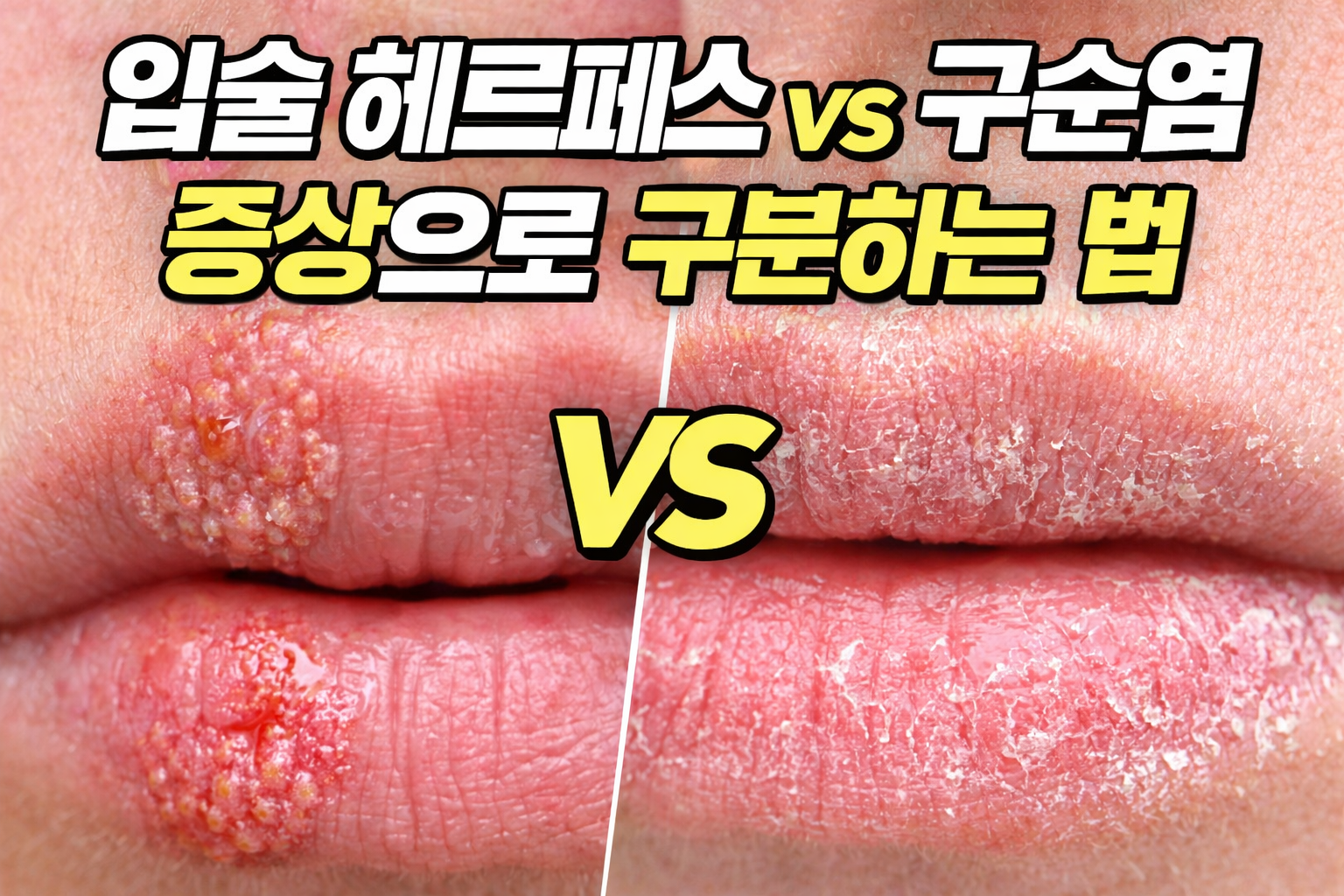 입술 헤르페스 vs 구순염, 증상으로 구분하는 법