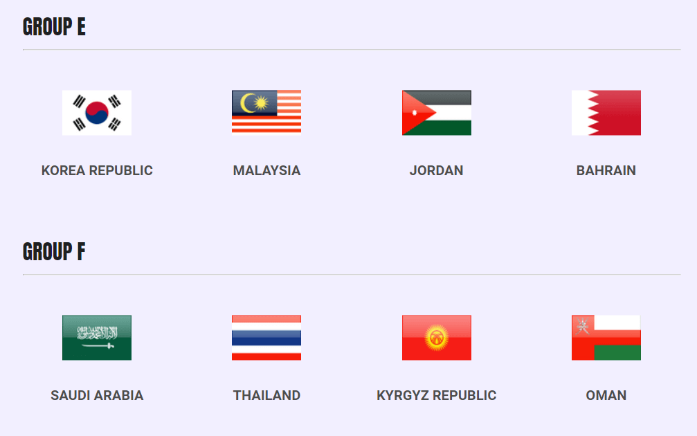 2023 카타르 아시안컵 대한민국 축구 경기 일정