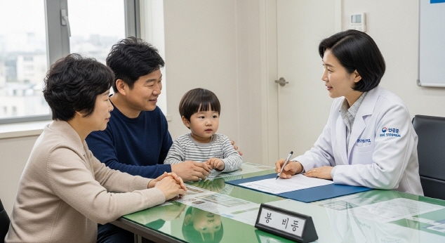 장기요양등급 신청 상담 중인 가족