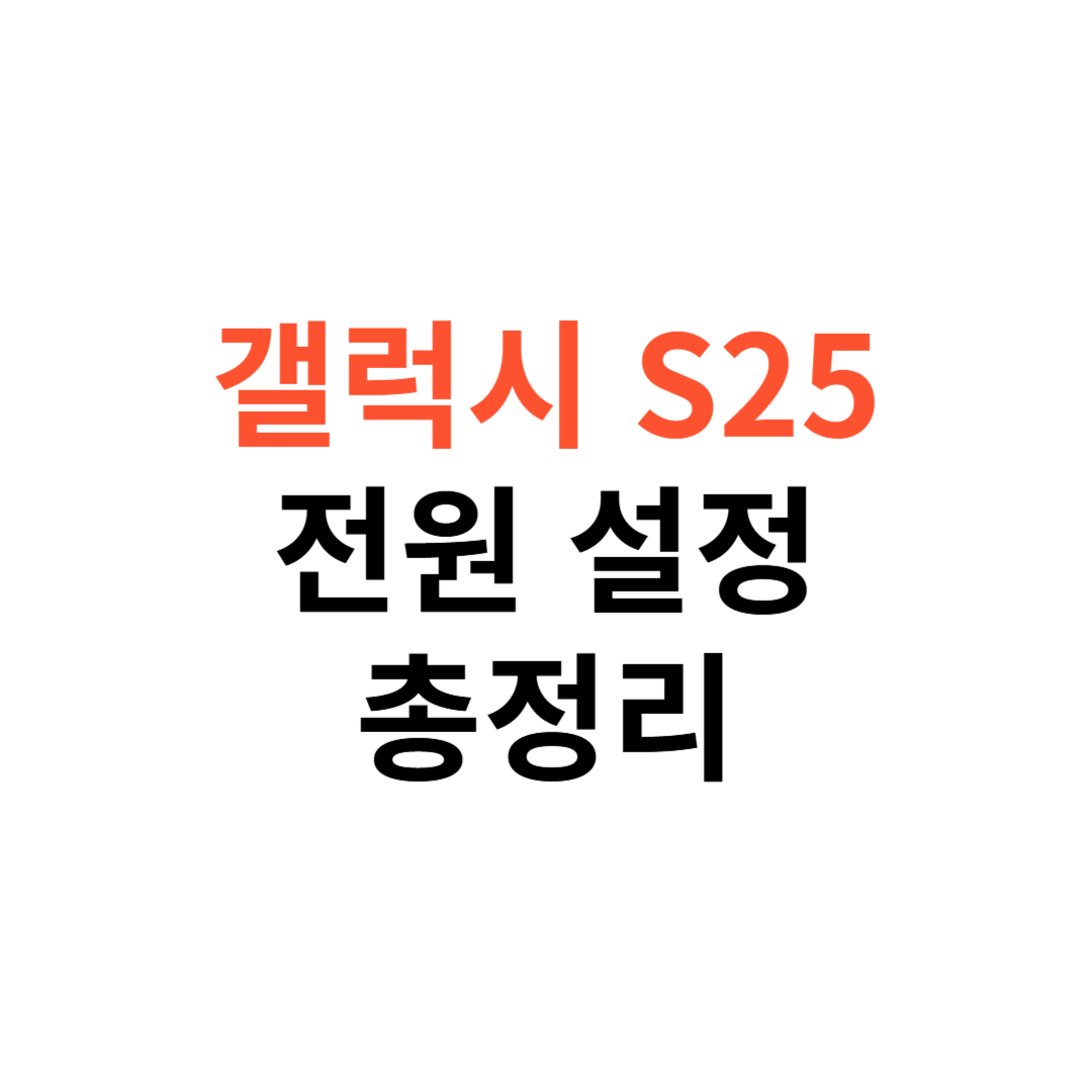 갤럭시 S25 전원 설정