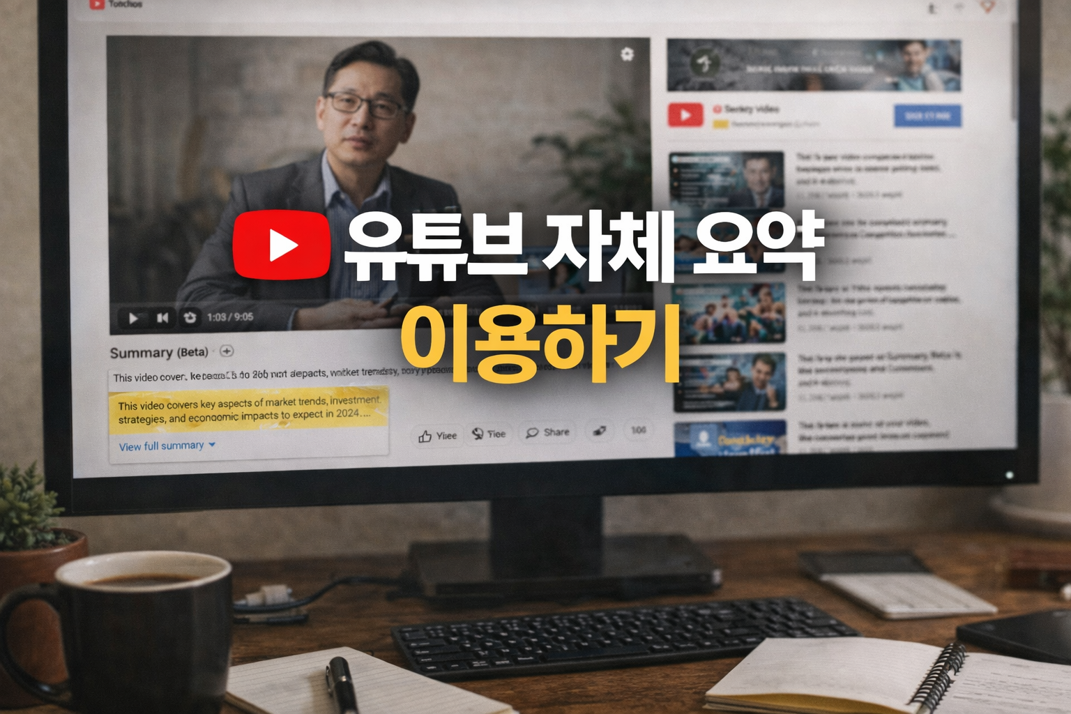 유튜브 자체 요약 이용하기