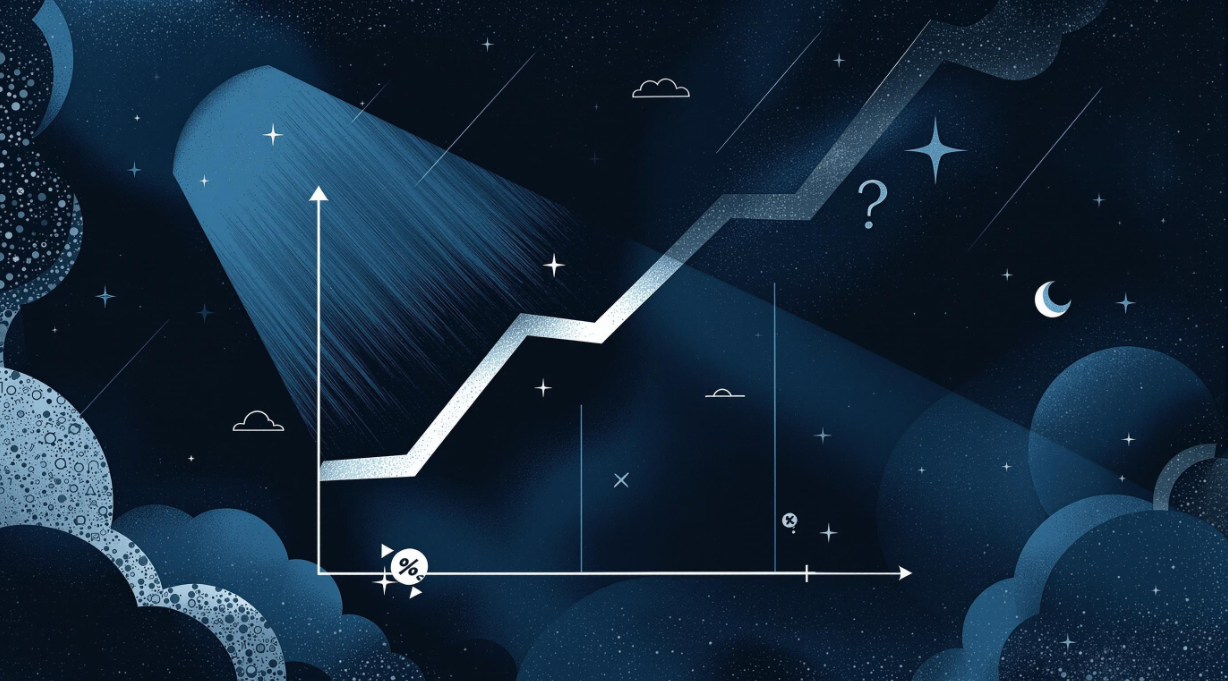 스태그플레이션 우려 속 시장의 반전을 보여주는 그래픽