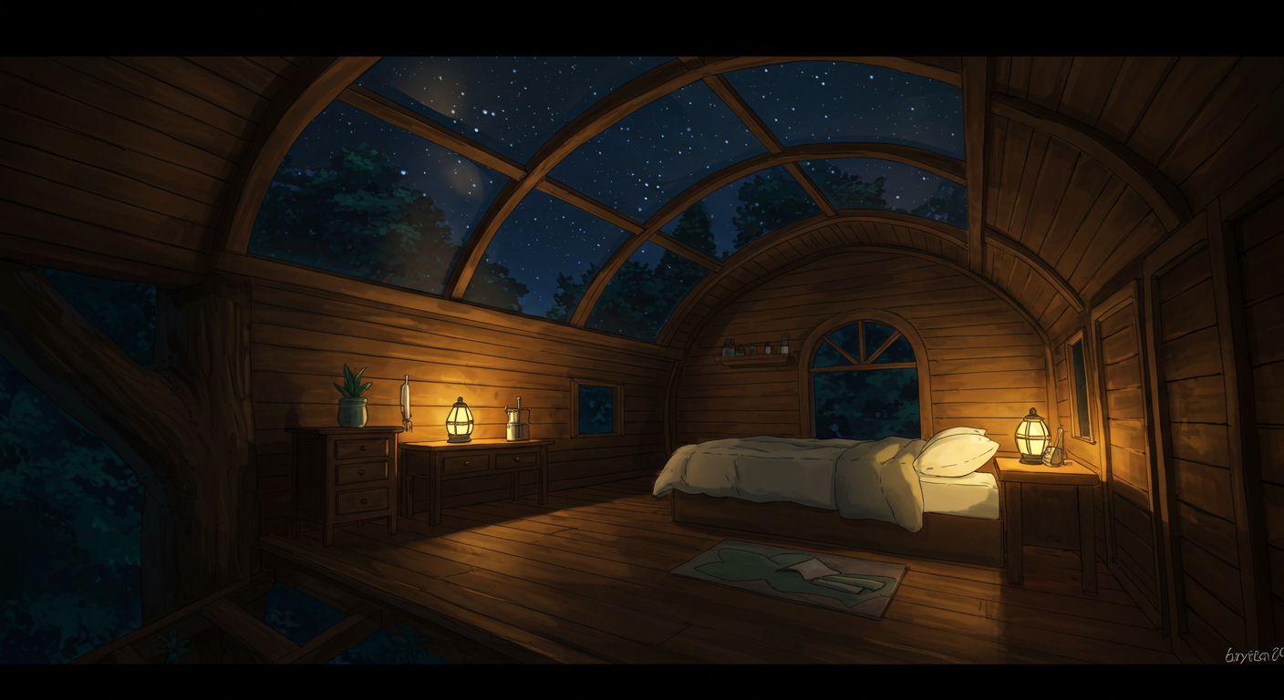 트리하우스 내부와 천창별 보기